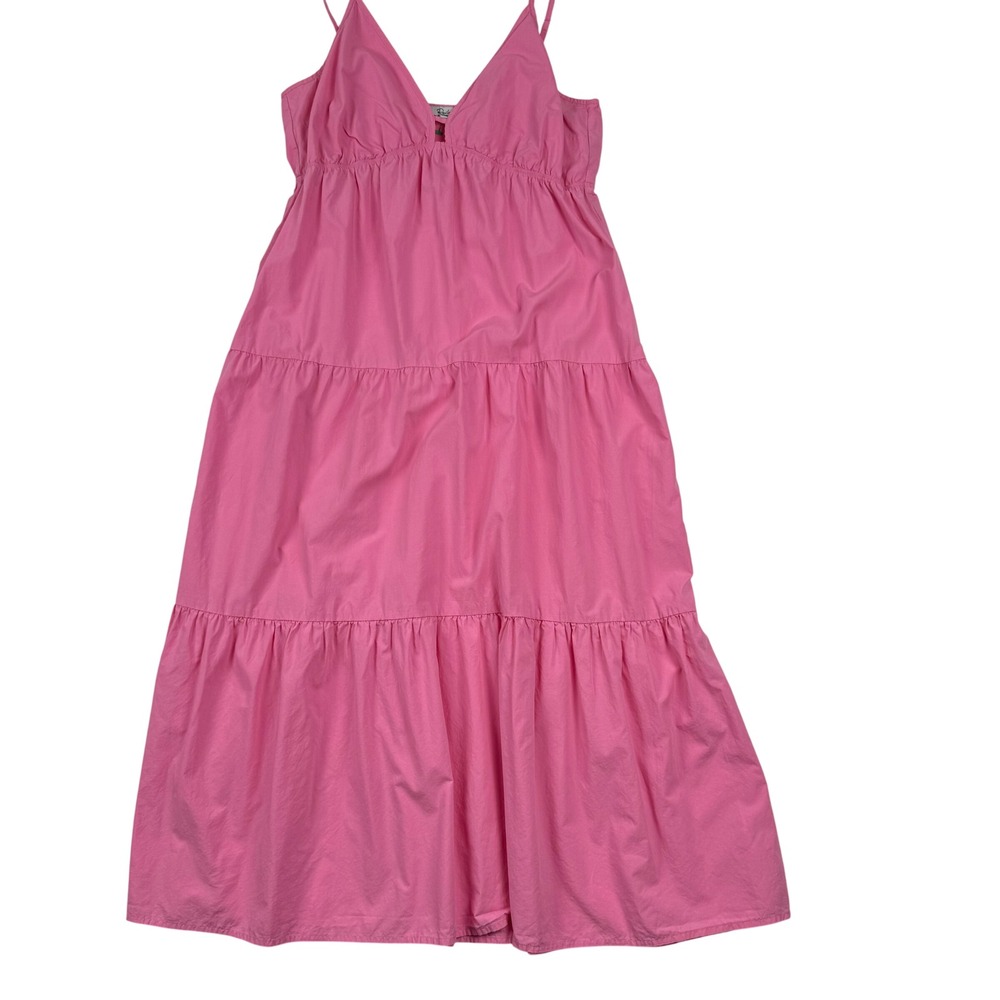 Tiered Avril Rails Hot Pink Cotton Lyocell Maxi Dress Size M Medium - Picture 2 of 11